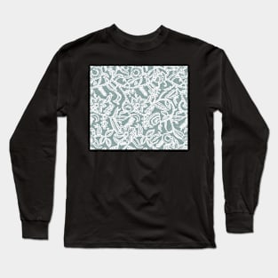 Vintage floral lace (grey) Long Sleeve T-Shirt